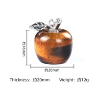 Mini pendentif pomme en cristal, pierre naturelle sculptée, cadeau de Noël, collier, breloque, accessoire de bijouterie, vente en gros