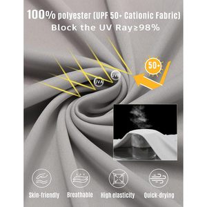 เสื้อแรชการ์ดแขนยาวสำหรับผู้ชาย ป้องกันแสงแดด น้ำหนักเบา UPF 50+ แห้งเร็ว เสื้อว่ายน้ำ แพ็ค 2 ตัว - Product Image 5