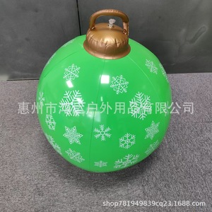 Bola de Navidad Inflable de PVC con Estampado de Copos de Nieve, Iluminada, Redonda, Llena de Aire, para Decoraciones Navideñas - Product Image 3