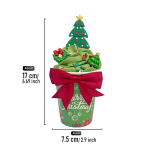 6.9 Inch Realistic Artificial Dessert Ornament Christmas Green Paper Cup Ice Cream Fake Physical Model Festive Plastic Crafts - Product Image 4