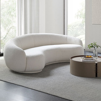 Canapés Courbes Design Personnalisés pour Petits Salons – Meubles de Salon en Tissu Velours Teddy – Canapé Moderne d'Intérieur 2 Places Courbé