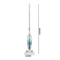 Aspirateur vertical électrique cyclonique HALEY 600W avec poignée blanche, réservoir de poussière transparent et tête de nettoyage pour sols domestiques