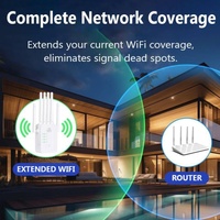 Amplificateur de signal WiFi 5G haute vitesse, répéteur double bande AC1200 1200 Mbps, amplificateur sans fil, gain 85 dB, couverture 100 m