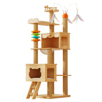 WINNERS-LC Arbre à chat, lit et maison pour chat, design capsule spatiale, en bois de pin durable, griffoir en chanvre, style épuré, toutes saisons
