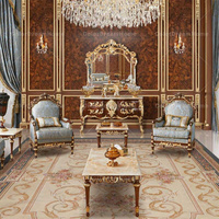 Table console en bois de style antique de luxe avec finition dorée pour le salon et l'entrée Table classique de luxe sculptée en bois massif