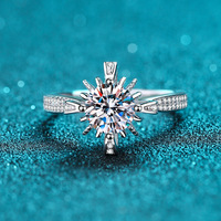 Bague en Moissanite Certifiée GRA 1 Carat S925 à 6 Griffes, Cadeau de Mariage de Luxe, Vente en Gros d'Anneaux en Argent 925