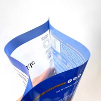 Pochette zippée personnalisée, emballage plat, sacs en mylar à fermeture à 3 côtés avec fenêtre transparente visible pour accessoires cosmétiques