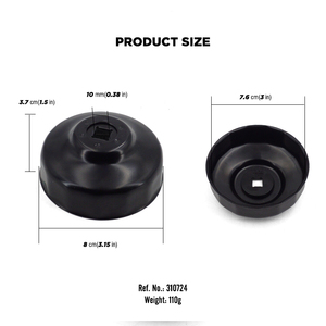 <b>Oil</b> <b>Filter</b> Cap <b>Wrench</b> 76mm 14 Flute Steel <b>Oil</b> <b>Filter</b> Cap Removal Tool - Product Image 2