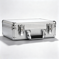 Caja de herramientas portátil de aleación de aluminio, maletín de almacenamiento de documentos, equipo de Hardware, caja de instrumentos con esponja