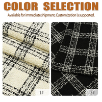 Tissu en tweed teint en polyester à carreaux fins noir et blanc pour la production de canapés et de sacs de vêtements pour filles