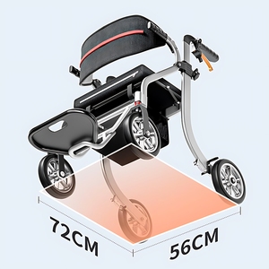 Andador apilado de fractura de ayuda de conducción para ancianos de aleación de aluminio al aire libre para discapacitados carrito de compras multifuncional de cuatro ruedas - Product Image 5