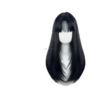 JAMBALAYA – perruque synthétique longue ombrée, lisse, couleur framboise latte, avec frange, pour femmes, Cosplay, naturelle, résistante à la chaleur