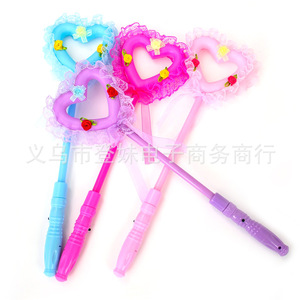 Baguette magique pour enfants, jouet lumineux, bâton en forme de cœur de fée, jouet princesse clignotant en plastique pour filles de 5 à 7 ans - Product Image 1