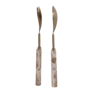Set di posate moderne con manici in marmo per decorazioni da cucina e accessori essenziali per l'intrattenimento - Product Image 5