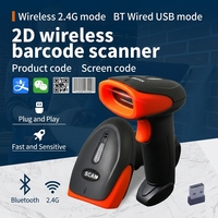 Escáner de Códigos de Barras CQH200BG 3 en 1, Inalámbrico Bluetooth 2.4G y con Cable, para Escanear Códigos 1D/2D en Papel y Pantalla, Compatible con Windows, Android e iOS