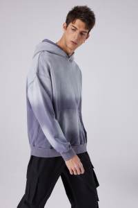 Felpa con cappuccio <span class=keywords><strong>viola</strong></span> con cappuccio lavato di alta qualità con etichetta per abbigliamento maschile - Product Image 3