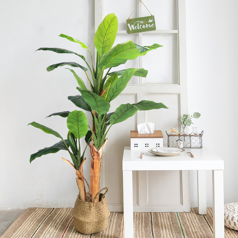 E435 Real Touch Banana Tree with Plastic Pot - Perfect for Decor