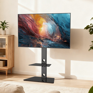 Soporte <span class=keywords><strong>de</strong></span> TV <span class=keywords><strong>de</strong></span> Piso Ajustable en Altura, Base <span class=keywords><strong>de</strong></span> Vidrio Templado, Montaje <span class=keywords><strong>de</strong></span> Acero, Inclinación <span class=keywords><strong>de</strong></span> <span class=keywords><strong>25</strong></span>°, Capacidad <span class=keywords><strong>de</strong></span> Carga <span class=keywords><strong>de</strong></span> 40 kg, para TV LCD <span class=keywords><strong>de</strong></span> 32-65 <span class=keywords><strong>Pulgadas</strong></span>, Certificado CE - Product Image 2