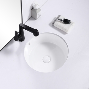 <span class=keywords><strong>Lavabo</strong></span> empotrado de cerámica cuadrado de gran capacidad, diseño bajo encimera de <span class=keywords><strong>fondo</strong></span> plano para lavado de cara en el hogar, <span class=keywords><strong>lavabo</strong></span> de baño - Product Image 5