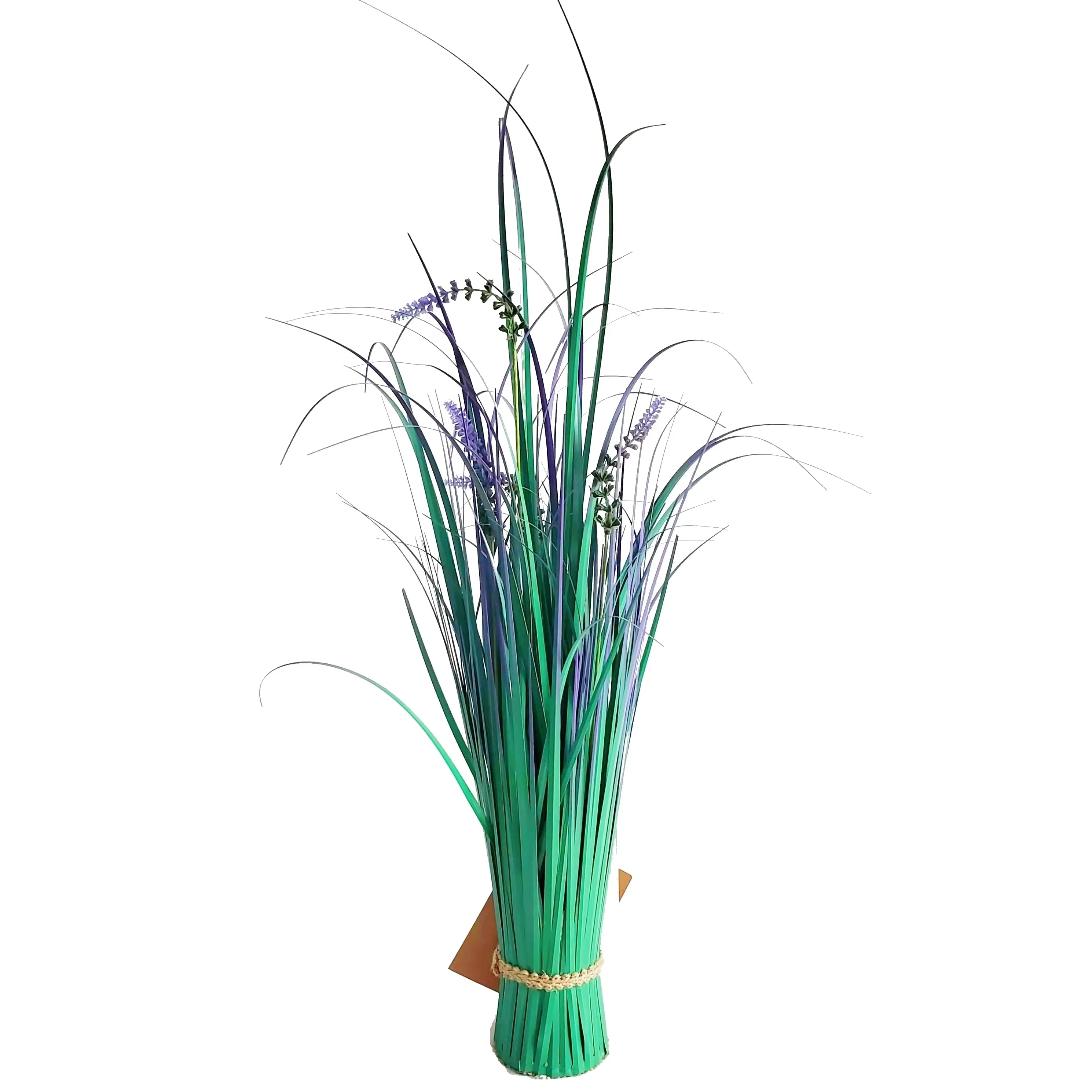 홈 오피스 장식용 인공 보라색 꽃 꽃다발 냄비에 라벤더 가짜 식물 시뮬레이션 플라스틱 수족관 식물 분재