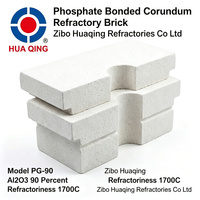 Brique réfractaire en corindon phosphate Al2O3 90% haute résistance, modèle de découpe PG-90 pour températures élevées jusqu'à 1100°C, fournie directement par l'usine