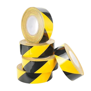 Pe tầng cảnh báo màu vàng thận trọng chướng ngại vật nguy hiểm dính đánh dấu hàng rào an toàn tùy chỉnh màu vàng/đen phim Băng - Product Image 1