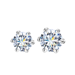 Moissanite Diamond Big <b>Stud</b> Earrings 925 Sterling <b>Silver</b> Round Brilliant Cut GRA Certified Cute Women Luxury Wedding Jewelry - Product Image 4