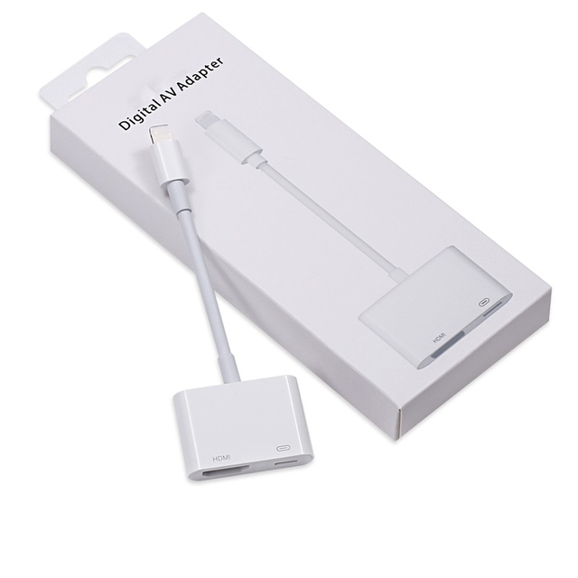 Home use Portable Design HD-MI projector Digital AV Adapter cable 1080P Video Audio Sync Screen Converter with Charging Port