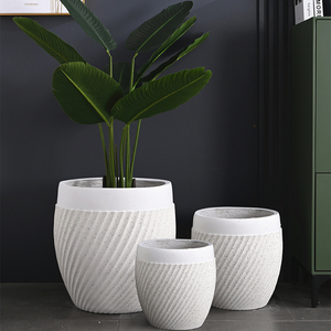 Pot de luxe Grandes jardinières blanches Grandes jardinières d'<span class=keywords><strong>extérieur</strong></span> Pots de plantes en argile à fibres hautes d'intérieur Jardinières d'<span class=keywords><strong>extérieur</strong></span> - Product Image 4