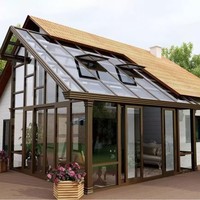 Véranda moderne préformée personnalisée en aluminium Serre indépendante imperméable Cour Verre creux en vente
