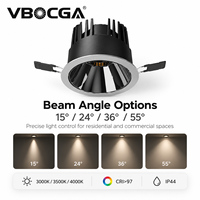 Spot encastré LED moderne pour intérieur, projecteur anti-éblouissement COB blanc chaud 10W pour hôtels et projets