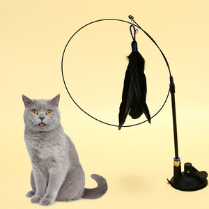 Cat Scratch Resistant Toy Suction Cup Eco-friendly Plastic Cat Toy Long Rod Biteresistant Cat Teasing <b>Stick</b> Bite Resistant Pet - Product Image 1