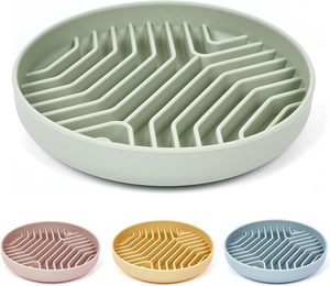 Gamelle anti-glouton pour animaux de compagnie avec design <span class=keywords><strong>labyrinthe</strong></span> rainuré, <span class=keywords><strong>plateau</strong></span> de léchage plat en silicone antidérapant pour chatons, chiots et animaux adultes - Product Image 1