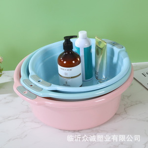 Bassine en plastique multi-usages, bassine à linge, bassine pour bain de pieds, couleurs rose, bleu, vert, origine Shandong - Product Image 4
