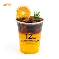 Vente en gros Logo imprimable personnalisé Gobelets en plastique PET Gobelets jetables recyclables pour boissons froides avec couvercles