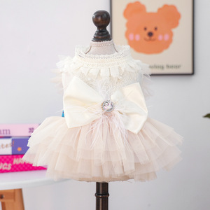 Luxury Small Dog <b>Clothes</b> New Wedding Princess Puppy Puffy Gauze Skirt Luxury Elegant Dog Wear <b>Clothes</b> Formal Dress - Product Image 1