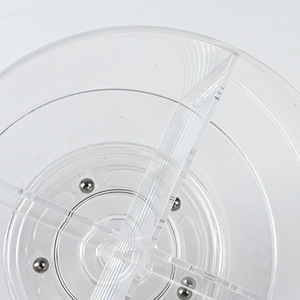 Acrylic Turntable <b>Pen</b> Holder With Partitions Multi-functional Student Desk Organizer Round Transparent Storage <b>Box</b> For Pencils - Product Image 2