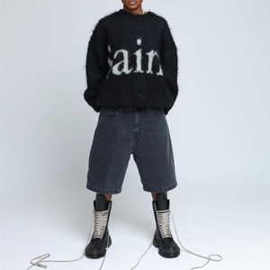 Maglioncino con scollo rotondo in Jacquard con scritta <span class=keywords><strong>firmata</strong></span> maglioncino in Mohair da <span class=keywords><strong>donna</strong></span> - Product Image 5