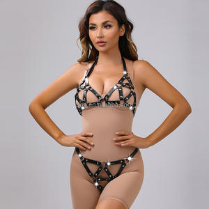 SacKnove 50159 baru 2 buah Set Bdsm kulit <span class=keywords><strong>Bondage</strong></span> GearBelt mode seksi seluruh tubuh Lingerie mainan seks pengikat wanita - Product Image 2