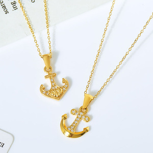 Collier en acier inoxydable tendance hip-hop avec pendentif <span class=keywords><strong>ancre</strong></span> <span class=keywords><strong>de</strong></span> <span class=keywords><strong>bateau</strong></span> pour femme - Product Image 4