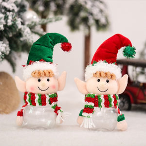 Barattolo di Caramelle Natalizio Decorazione Creativa Set Regalo con Fatina e Gnomo Ciondolo per Albero di Natale Regalo Festivo per la Casa - Product Image 1