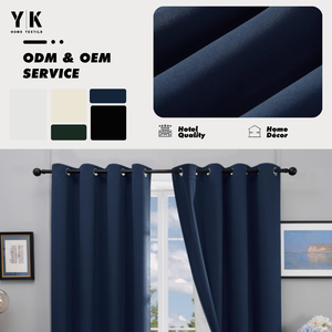 Oscuramento della camera di lusso termico ad alta oscuramento <span class=keywords><strong>blu</strong></span> Navy Design solido rivestimento grigio chiaro tenda da soggiorno <span class=keywords><strong>tende</strong></span> oscuranti - Product Image 1