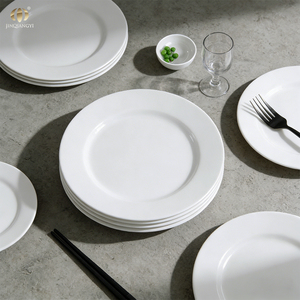 Piatti Bianchi Semplici JQY per Ristoranti e Buffet, 5-14 Pollici, Logo Personalizzabile, Stoviglie in Melamina Infrangibili - Product Image 1