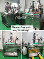 Machine de remplissage d'aérosols semi-automatique 3 en 1 Gonfleur de production de scellant Peinture en aérosol Équipement de remplissage de produits en aérosol