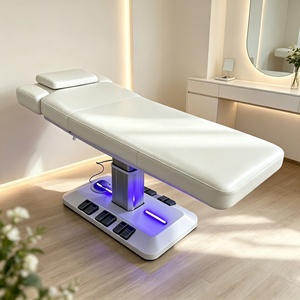 Electric Facial <b>Bed</b> Aesthetic Treatment Couch Height Adjustable Beauty Salon <b>Bed</b> Medical Tattoo Massage <b>Bed</b> with <b>LED</b> Light Base - Product Image 2