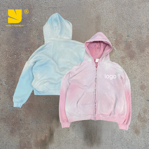 Chất Lượng Hàng Đầu Cổ Điển Rửa Hoodies Axit Rửa Zip Up Hoodies Khỉ Rửa Pháp Terry Áo Len Quá Khổ Boxy Áo - Product Image 3