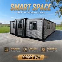 Maison mobile extensible de 40 pieds, maisons transportables, maison préfabriquée, bureau préfabriqué, mini-maisons, 74 m², maison modulaire