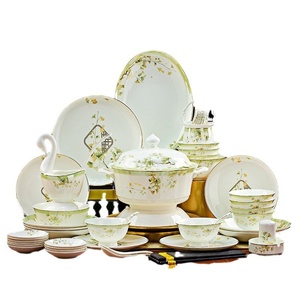 Service de vaisselle en porcelaine fine de Jingdezhen pour la maison, assiettes de dîner pour hôtel, combinaison de plats de bien-être, cadeau en gros - Product Image 5
