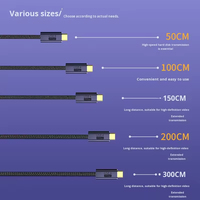 Cable de Datos JILIAN USB4 Thunderbolt 3 Tipo-C con Chip E-Marker de Alta Frecuencia, Material Tejido, 1m/2m/3m, Adaptador U4 Line 20G para Computadora