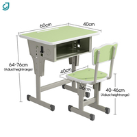Bureau et chaise d'écolier les plus vendus, ensemble bureau et chaise individuels pour l'école et les établissements de formation